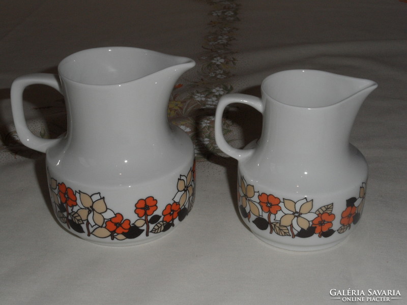 Retro Hólloház porcelain cream jug, spout (2 pcs.)