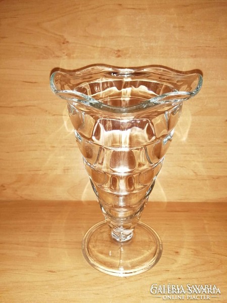 Bőségszaru formájú üveg váza 17 cm (3/d)