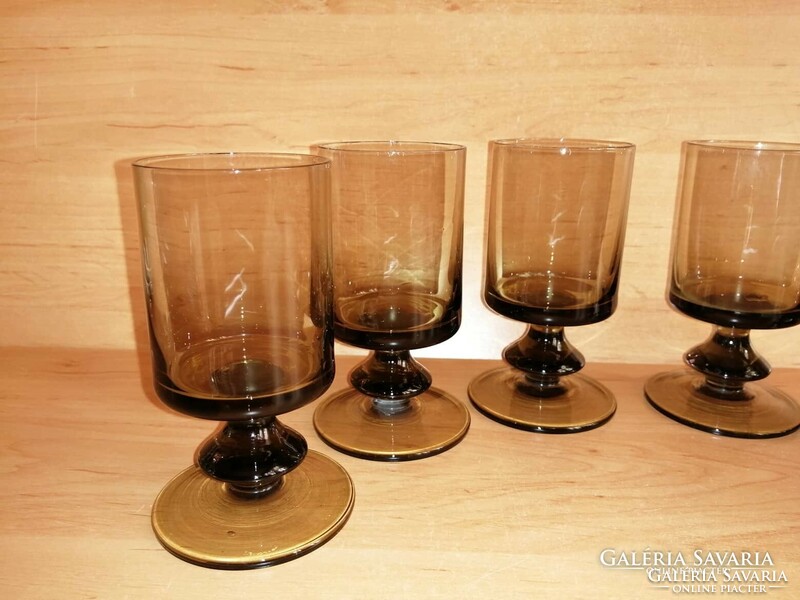 Set of retro smoke-colored stemmed glasses 6 pieces in one (9/k)