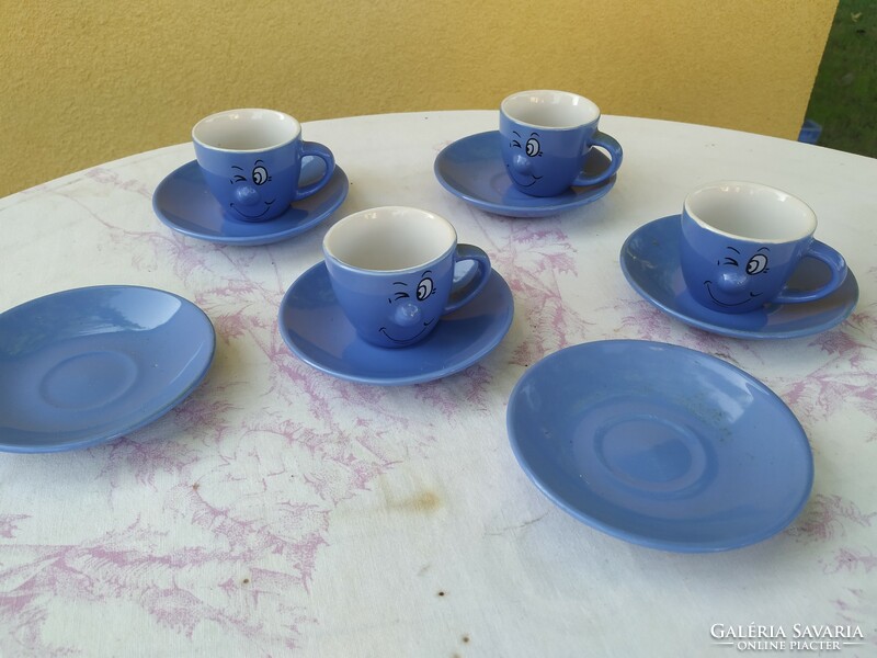 Ceramic coffee set for sale! Blue, ceramic, funny coffee set for sale!