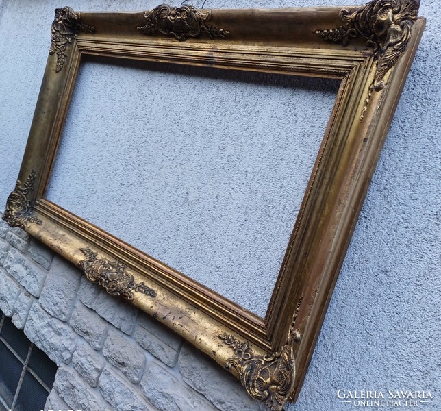 Antik hatalmas mèretű tükör keret festmèny keret aranyozott mintàs blondel kellèk