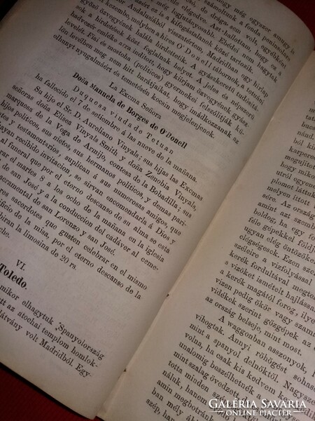 1868. antik Zádori János: Spanyol út könyv útikönyvképek szerint restaurált Athenaeum