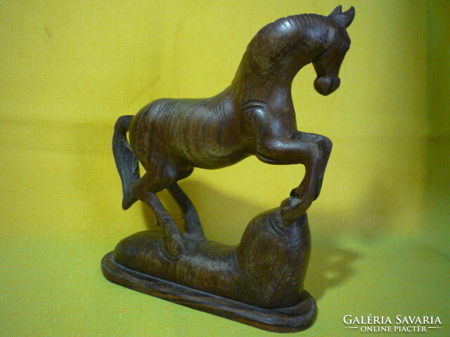 Carved wooden sculpture of a climbing horse 2309 27.