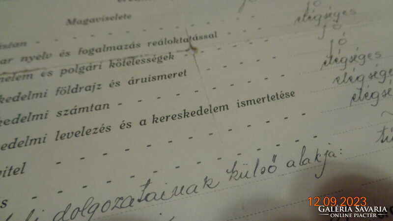 Certificate, Pécs city apprentice school 1937.