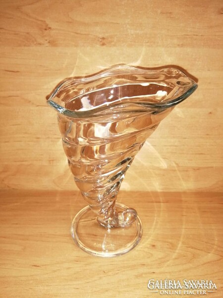 Cornucopia-shaped glass vase 17 cm (3/d)