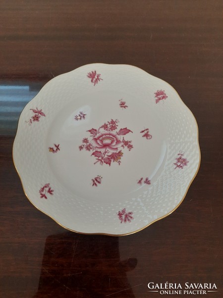 Herendi pur-pur Nanking Bouquet mintás süteményes tányér 20,5 cm