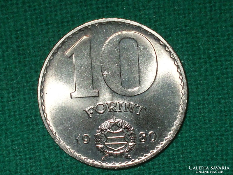 10 Forint 1980 ! Nem Volt Forgalomban ! Verdefényes !
