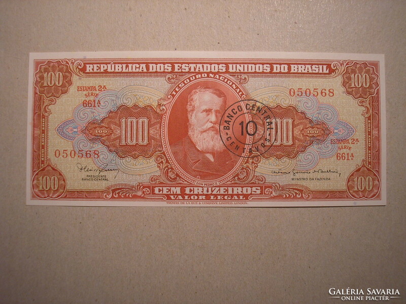 Brazil-10 centavos on 100 cruzeiros 1967 unc