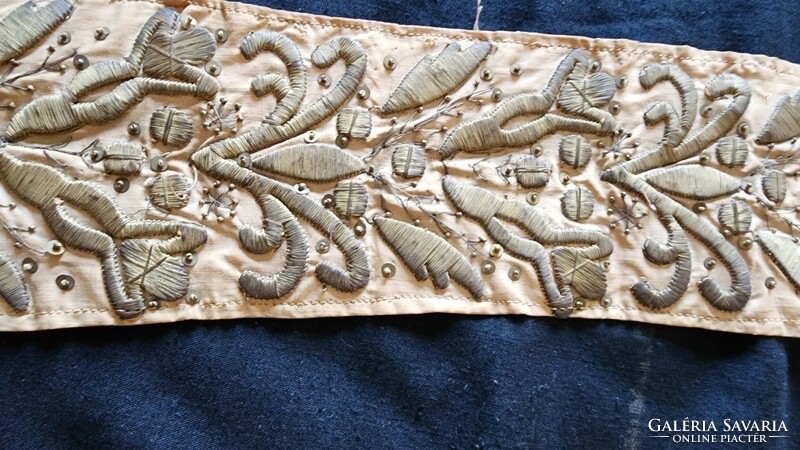 xvii. Sz apaca zárdamunk golden embroidery with metal thread precious Hungarian needlework waist belt museum
