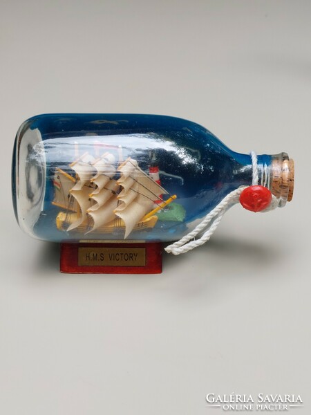 A sailboat built in a glass bottle