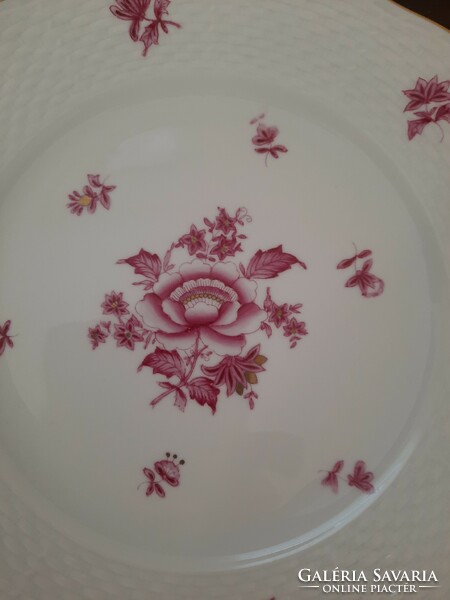 Herendi pur-pur Nanking Bouquet mintás süteményes tányér 20,5 cm