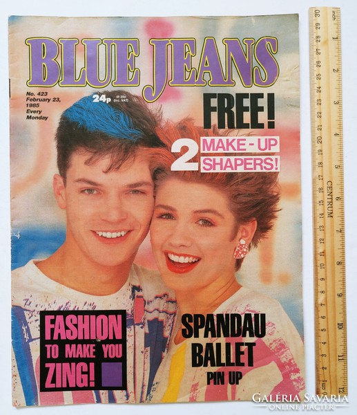 Blue jeans magazine 85/2/23 spandau ballet poster john taylor divine lloyd cole sade