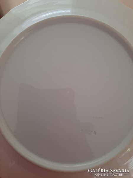 6 db Fehér aranyszegélyes Herendi porcelán lapos tányér készlet