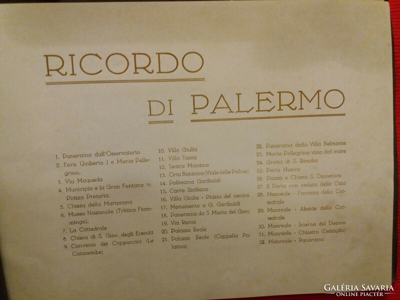 1910 Palermo: commemorative book with antique prints - postcards according to pictures
