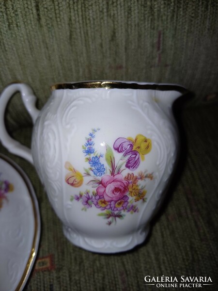 Coffee set porcelain with a romantic flower pattern, 6 parts, bernadotte