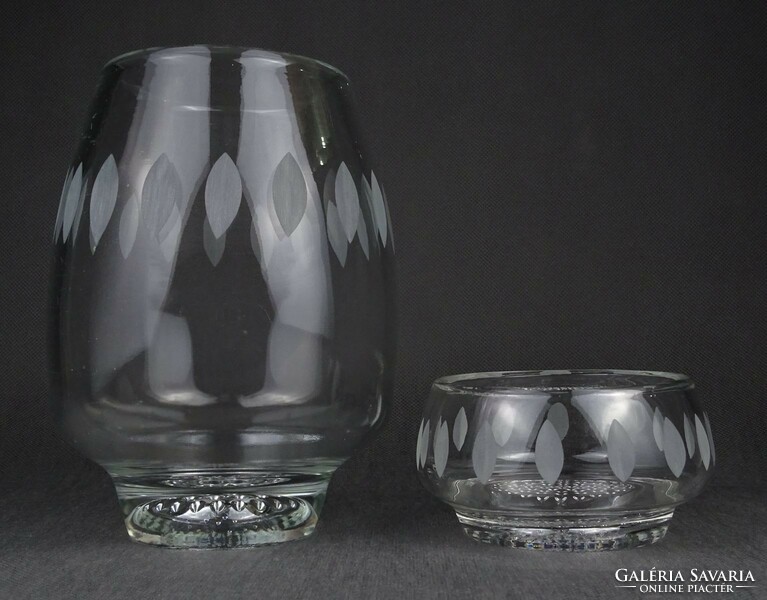 1O834 flawless cut glass vase flower vase and bowl