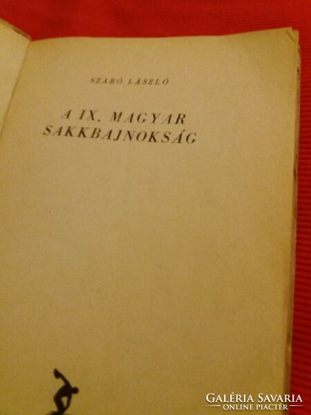 1954 Szabó László :A IX. magyar sakkbajnokság Sport Lap- és Könyvkiadó