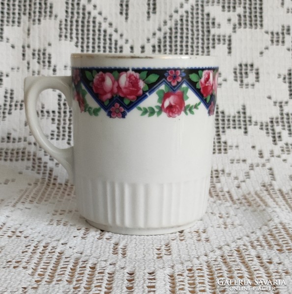 Rare Zsolnay skirted floral/garland mug