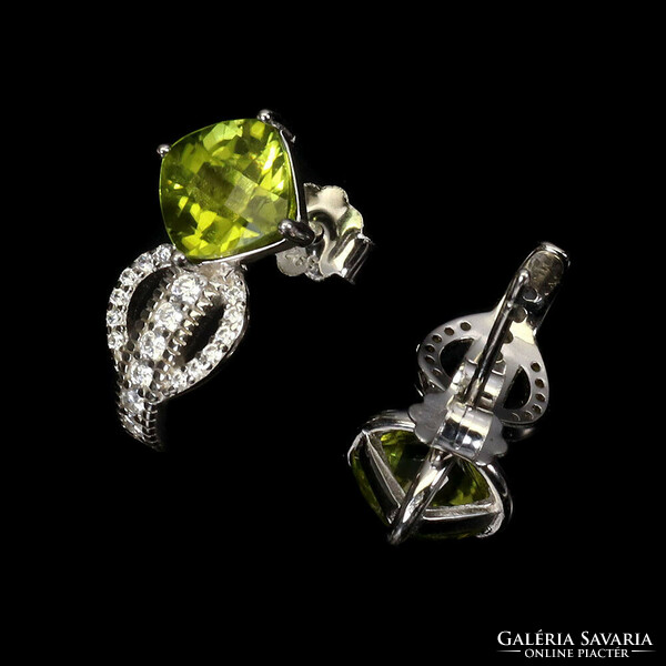 Authentic peridot 925 sterling silver earrings