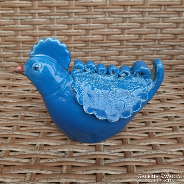 Blue garden ceramic bird