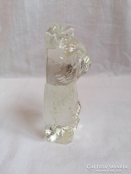 Czech Bohemian glass bear-shaped letter weight