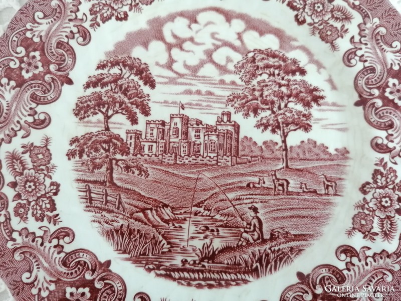 British Anchor Ironstone "Olde Country Castles" England, 3 db kistányér