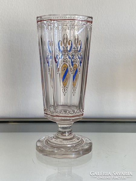 19th century shelled glass with coat of arms