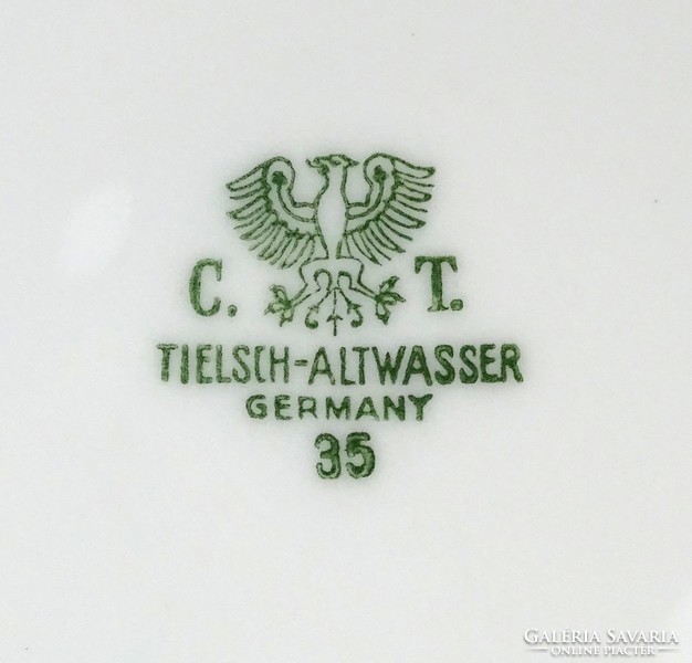 1O674 Régi jelzett Tielsch-Altwasser nagyméretű porcelán kínáló tál 33 cm