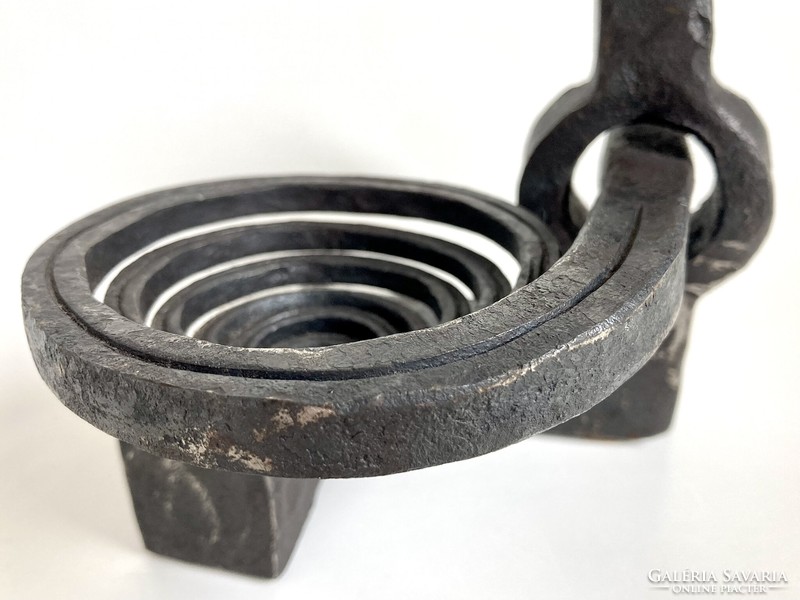 Industrial brutalist wrought iron - candle holder