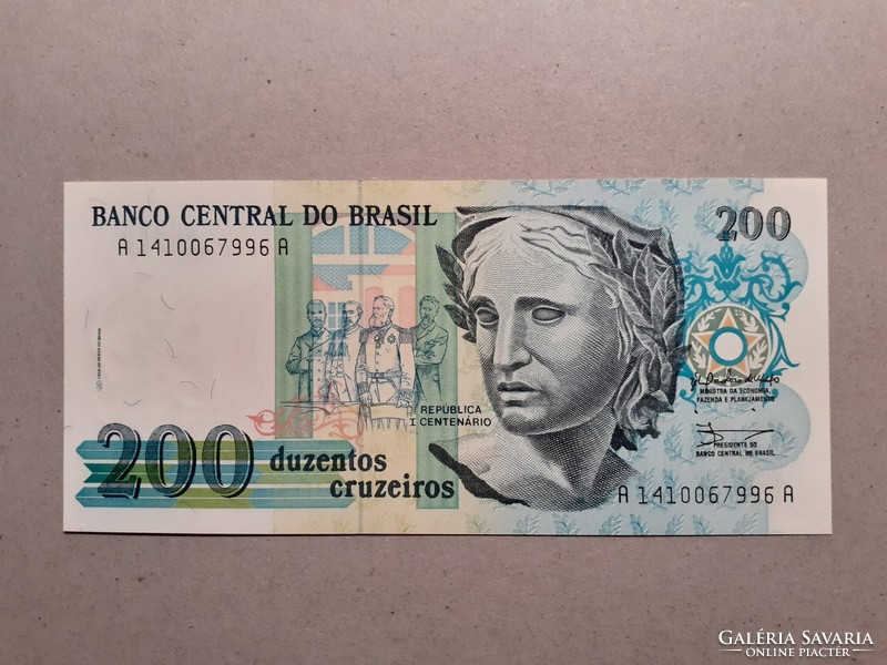 Brazil-200 cruzeiros 1990 unc