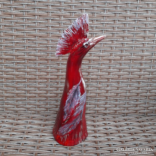 Red garden ceramic bird