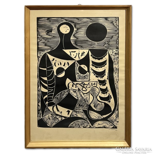 Gyula Hincz (1904-1986) body /special, modern linocut/ (invoice provided)