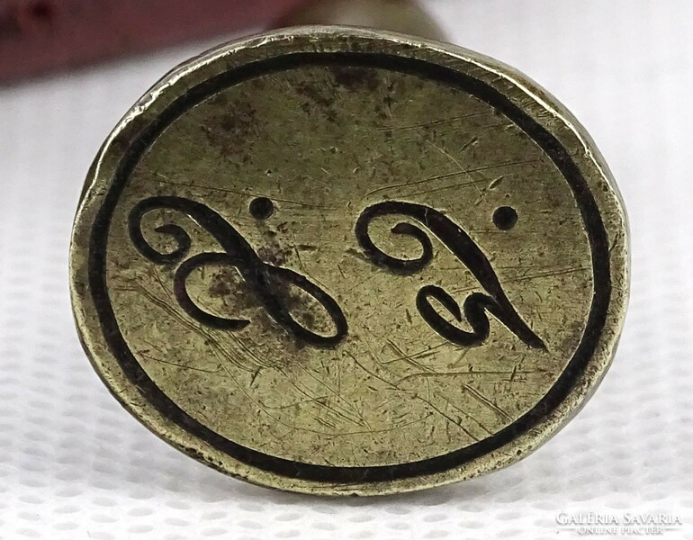 1O647 antique monogrammed copper with sealing wax