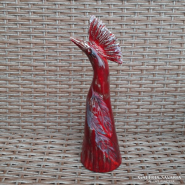 Red garden ceramic bird