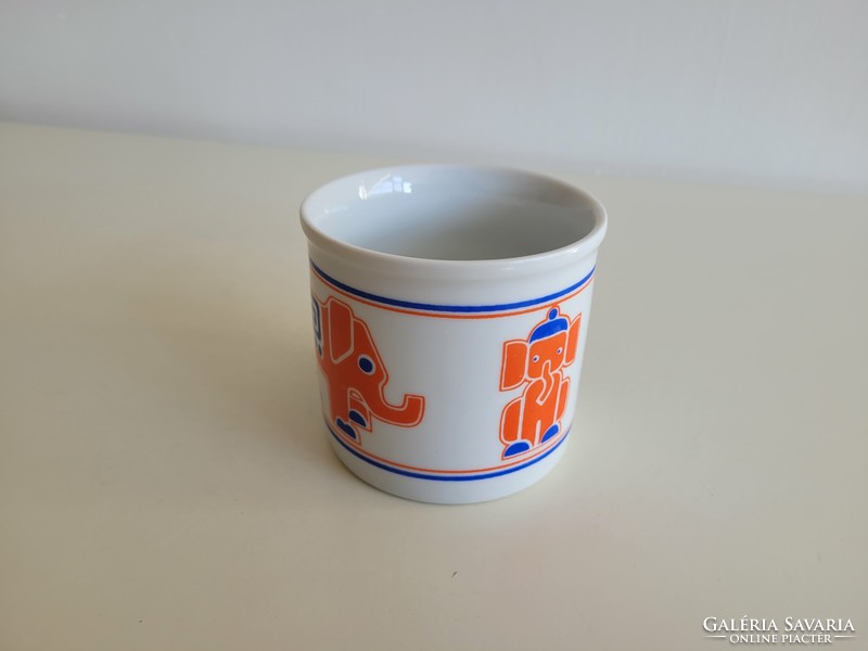 Retro old elephant pattern Zsolnay porcelain mug elephant tea cup children's mug