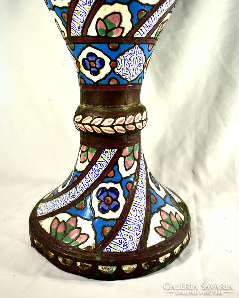 XIX. A huge enamelled copper floor vase of the Middle Middle East