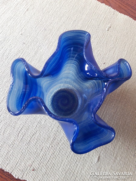 Elizabeth the violinist - fluted, blown glass vase / bowl