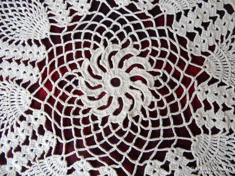 Hand crochet lace tablecloth