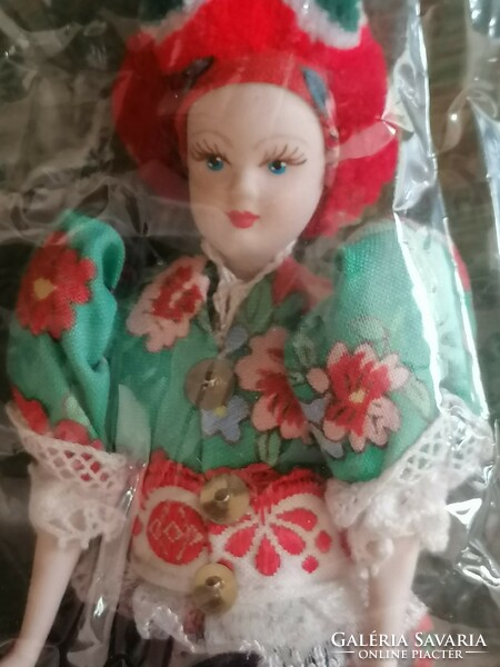 Matyó doll in authentic clothes, porcelain head