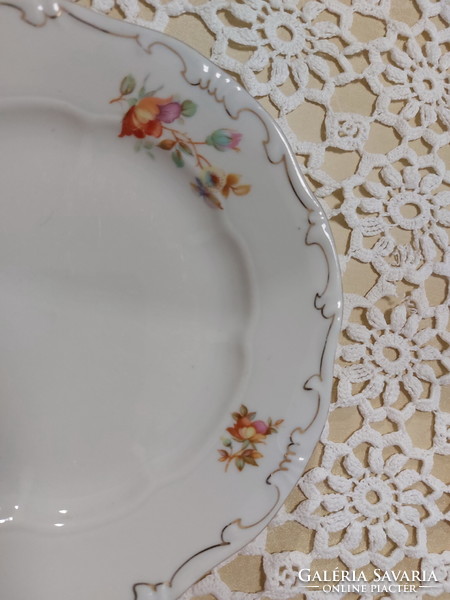 Zsolnay porcelán vadrózsamintás porcelán süteményes tányér