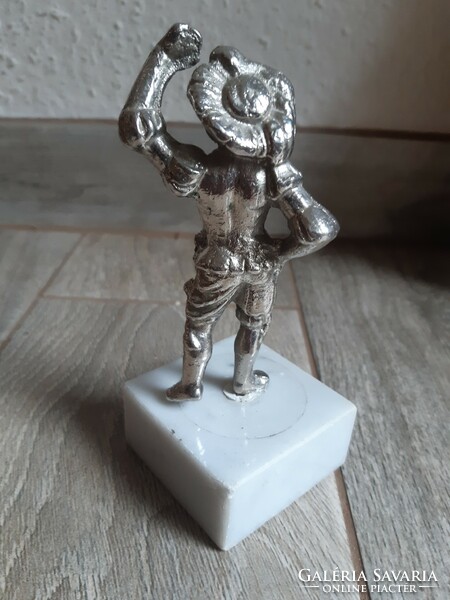 Interesting old metal sculpture: amusing medieval figure (14.5 cm)