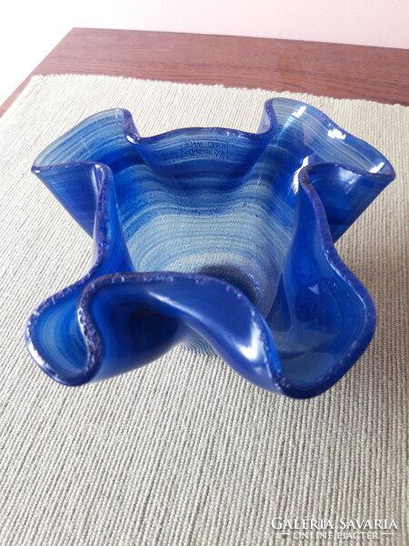 Elizabeth the violinist - fluted, blown glass vase / bowl