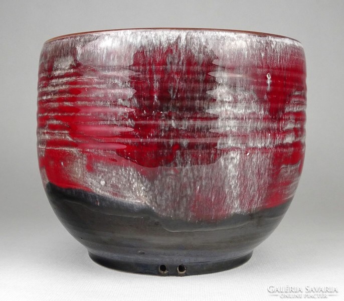 1O890 laboratory mónica: red black ceramic bowl