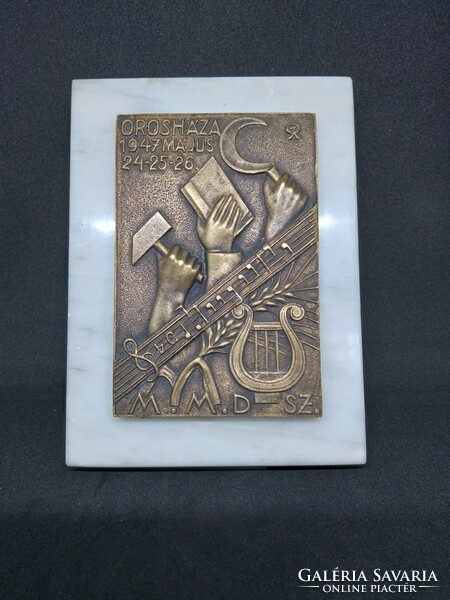 Labor movement metal plaque m.M.D.Sz.1947
