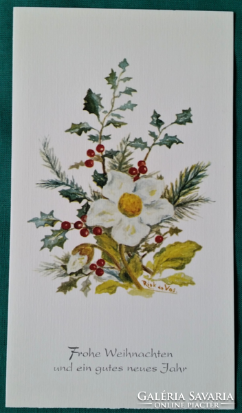 Virágos képeslap, postatiszta