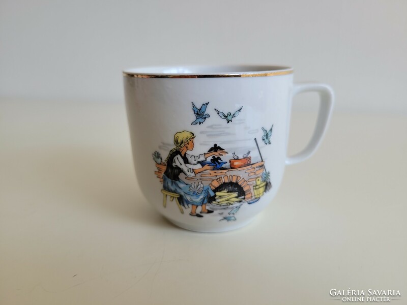 Old retro fairy tale pattern Raven House porcelain mug, children's mug