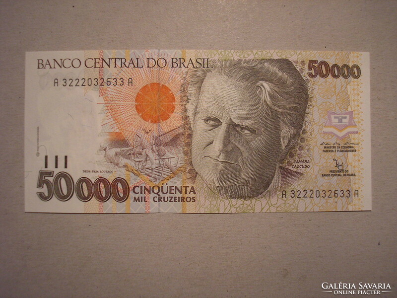 Brazil-50,000 cruzeiros 1992 unc