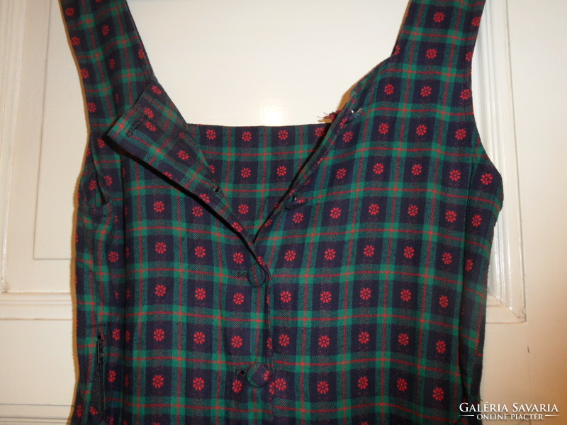 Florina flannel checkered handmade women's dress (m/l)