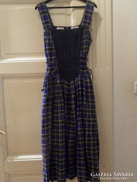 Nagy Judit handmade flannel checkered women's dress (s/m)