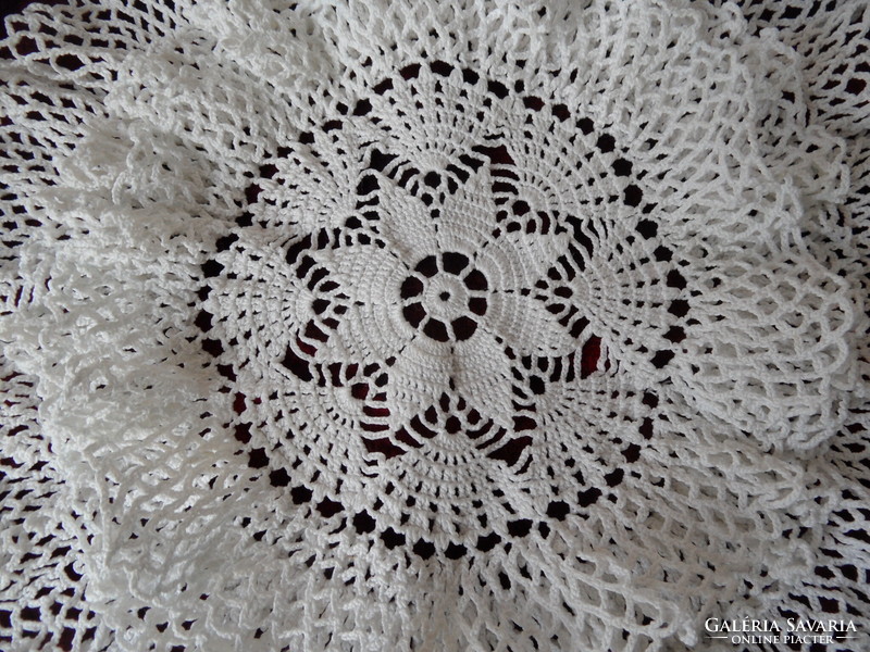 Hand crochet lace tablecloth